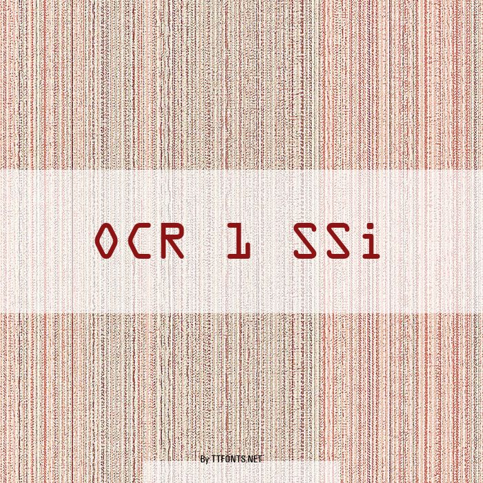 OCR 1 SSi example